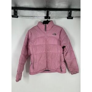 The North Face 700 Down Puffer Jacket Womens Medium Pink Insulated Full Zip Up